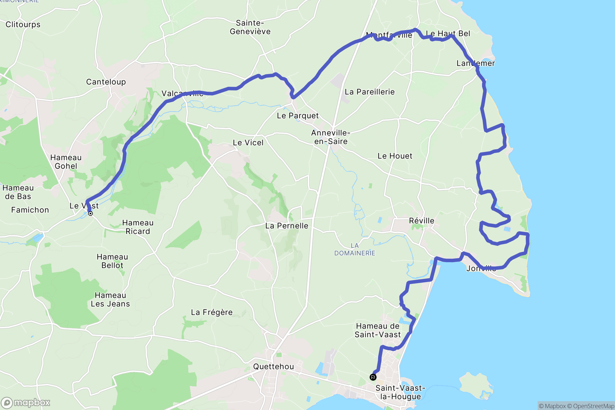 Le Vaast : carte du parcours de randonnée - France