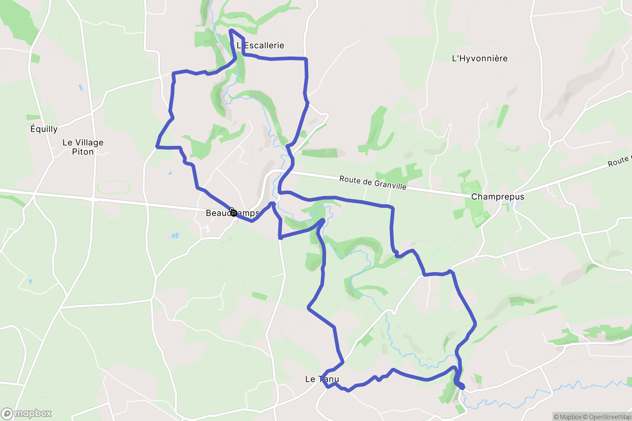 Beauchamps : carte du parcours de randonnée - France