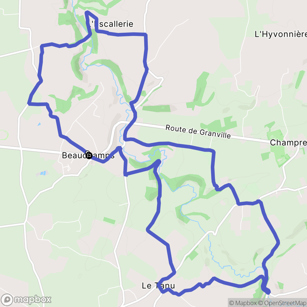 Beauchamps : carte du parcours de randonnée - France