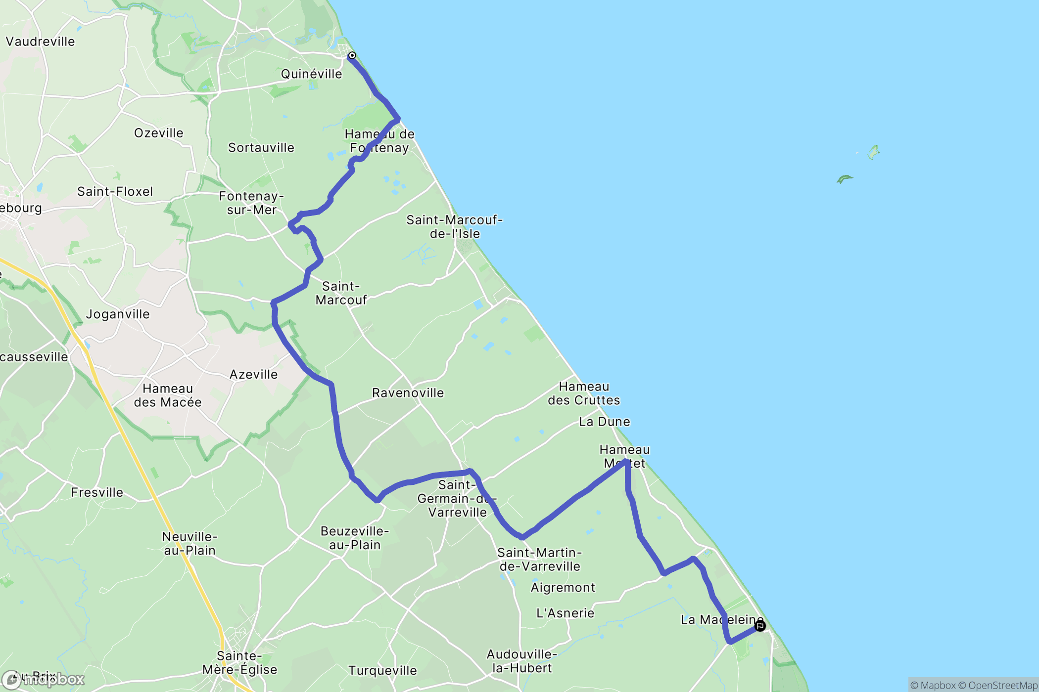 Le Havre de Quinéville : carte du parcours de randonnée - France