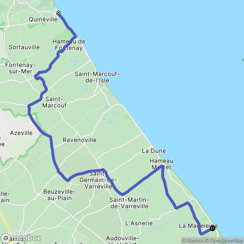 Le Havre de Quinéville : carte du parcours de randonnée - France
