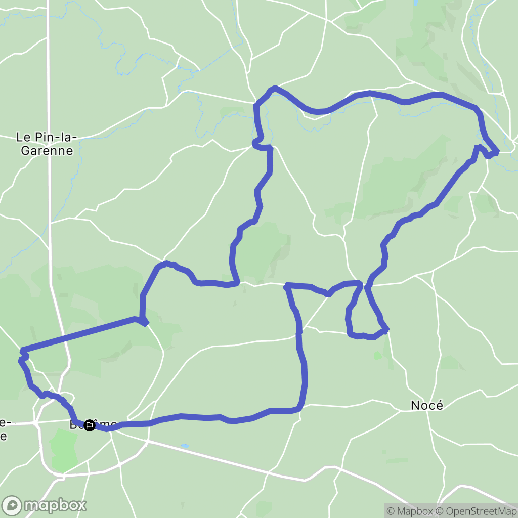 Bellême : carte du parcours de randonnée - France