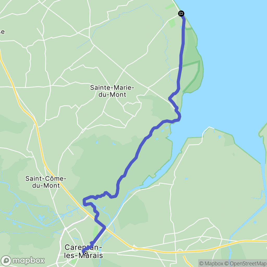 Carentan : carte du parcours de randonnée - France