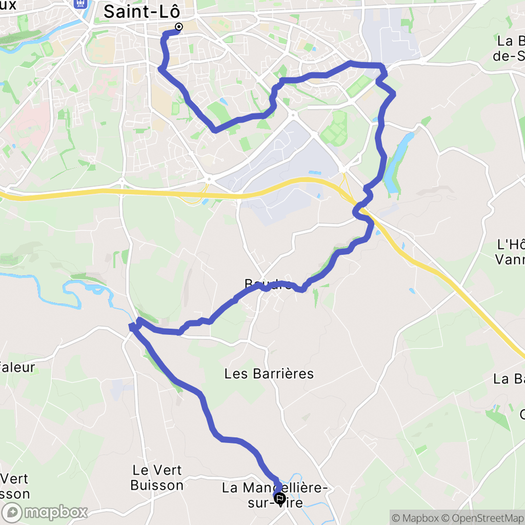 Saint-Lô : carte du parcours de randonnée - France