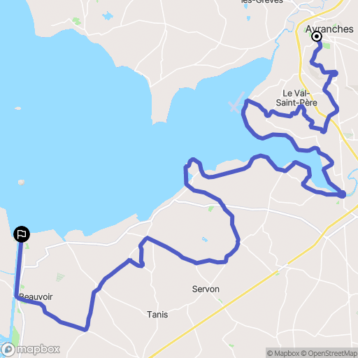 Avranches : carte du parcours de randonnée - France
