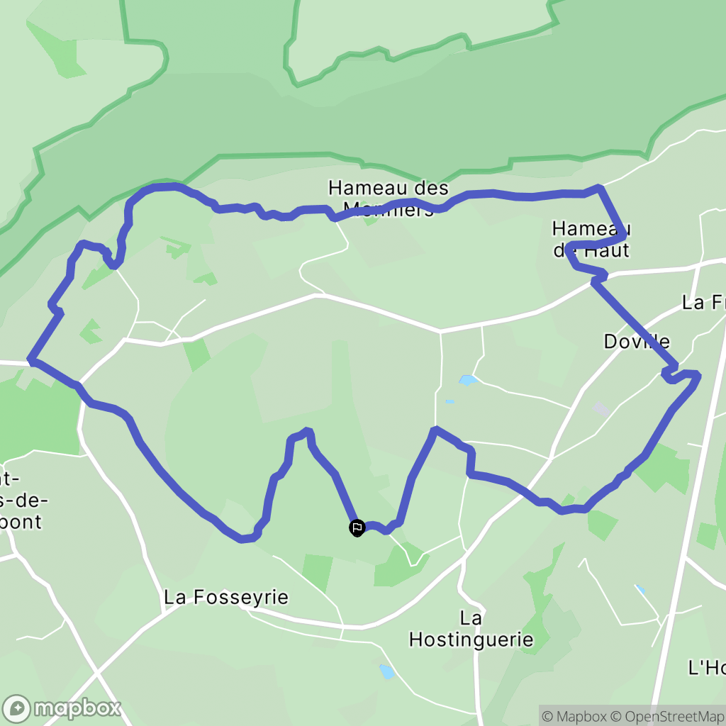 Doville : carte du parcours de randonnée - France