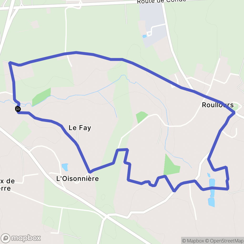 Roullours : carte du parcours de randonnée - France
