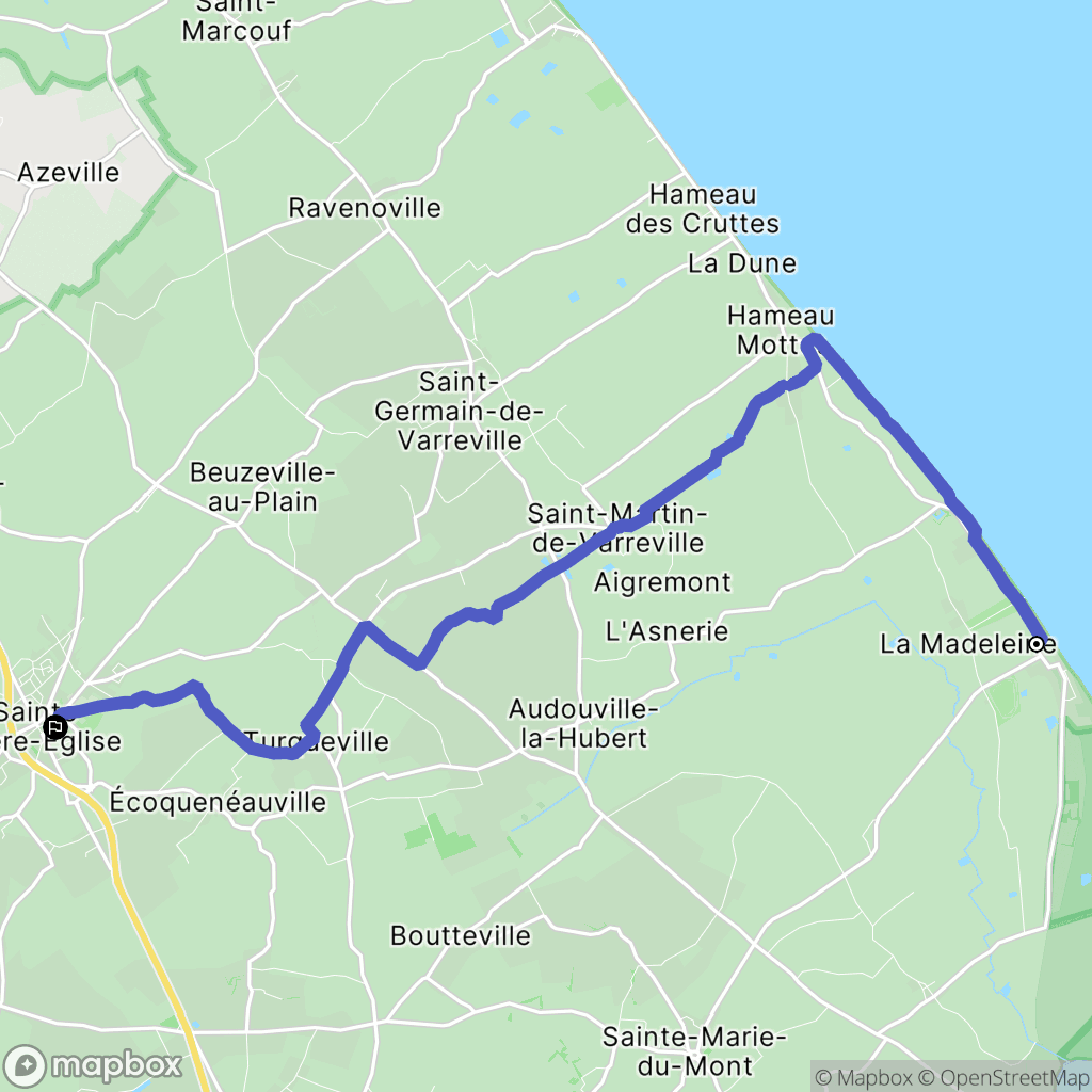 Sainte-Marie-du-Mont : carte du parcours de randonnée - France
