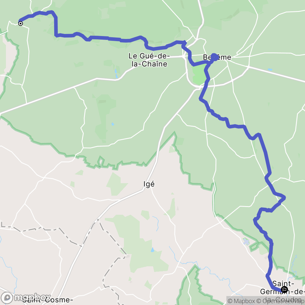 La Perrière : carte du parcours de randonnée - France