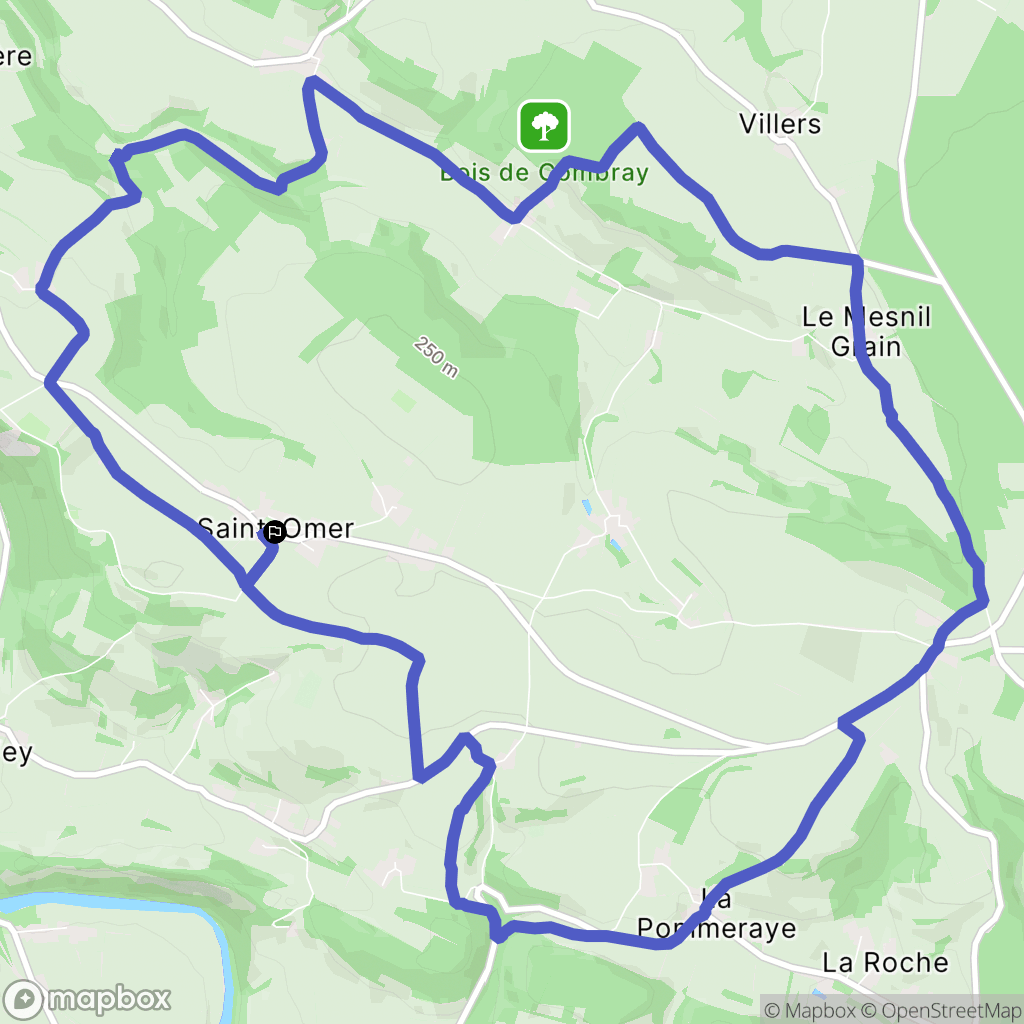Saint-Omer : carte du parcours de randonnée - France