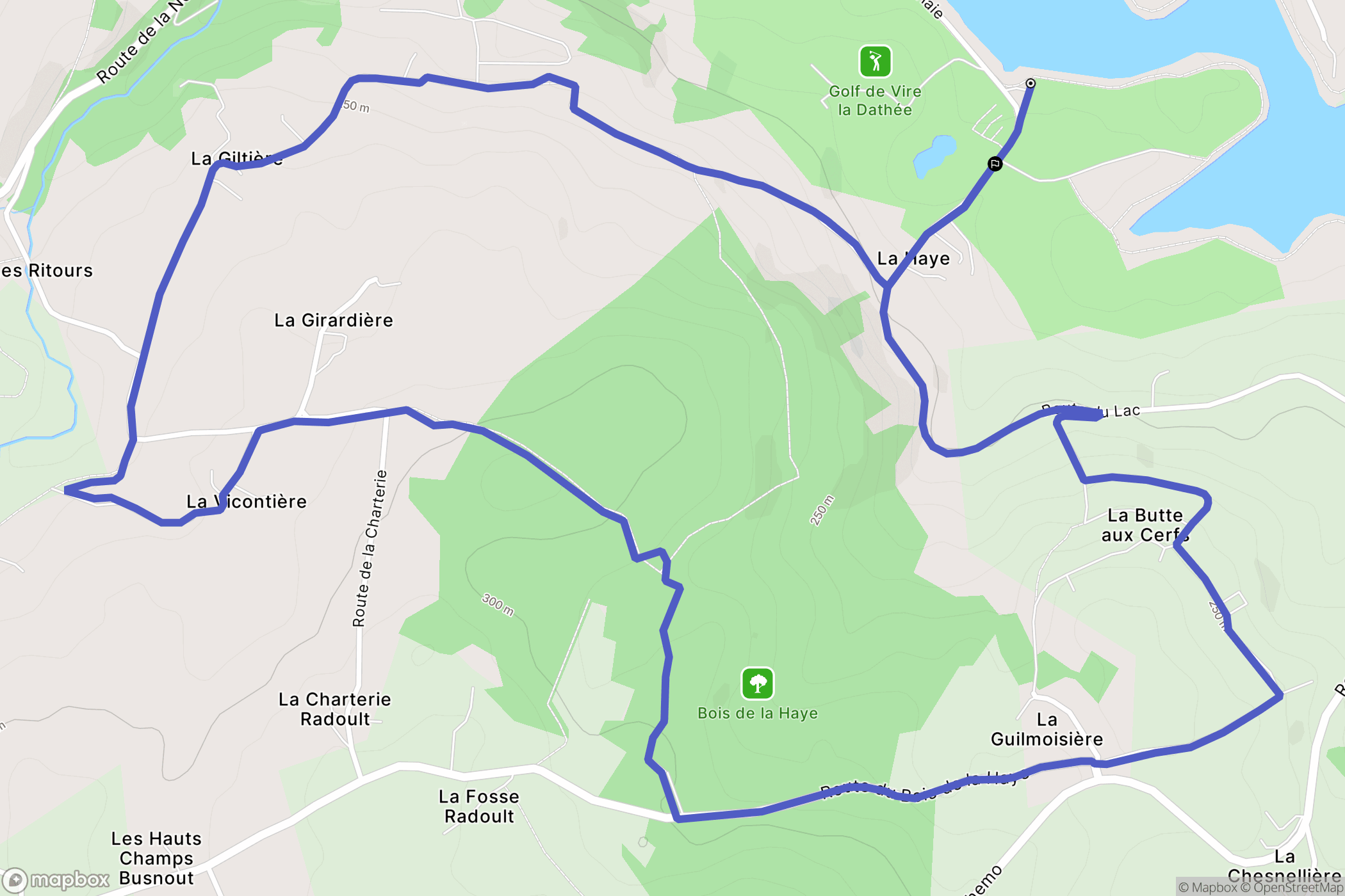Noues de Sienne (Champ-du-Boult) : carte du parcours de randonnée - France