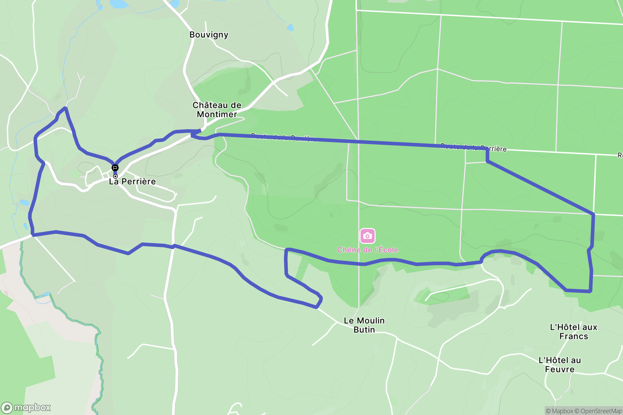 La Perrière : carte du parcours de randonnée - France