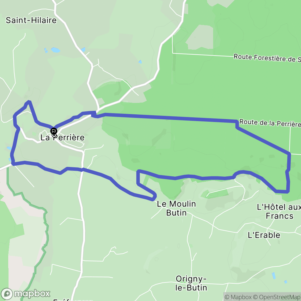 La Perrière : carte du parcours de randonnée - France