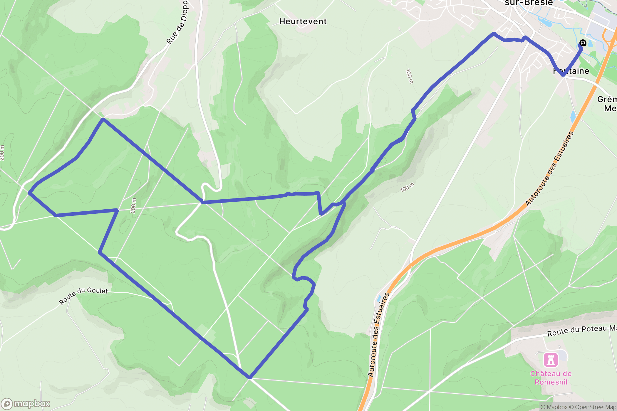 Blangy-sur-Bresle : carte du parcours de randonnée - France