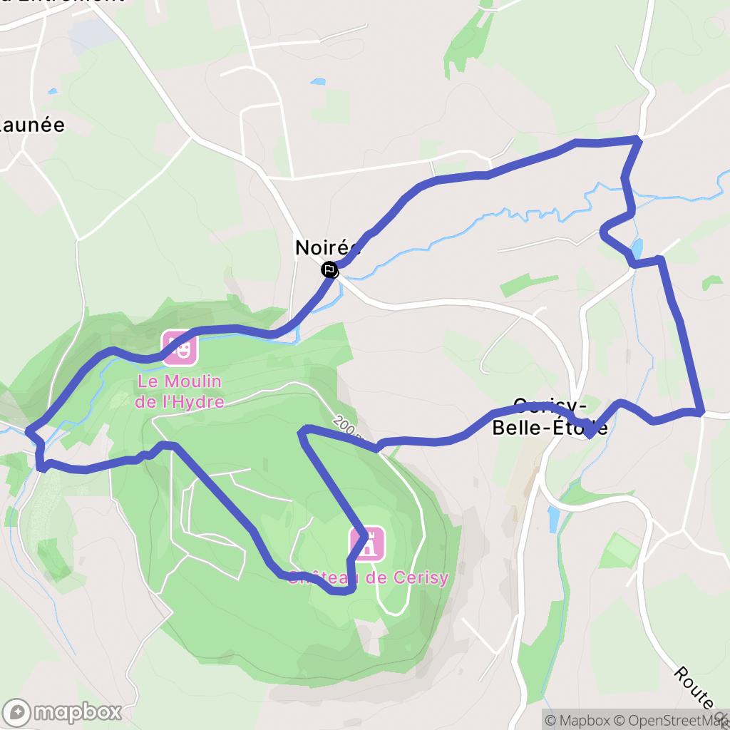 Cerisy-Belle-Etoile : carte du parcours de randonnée - France