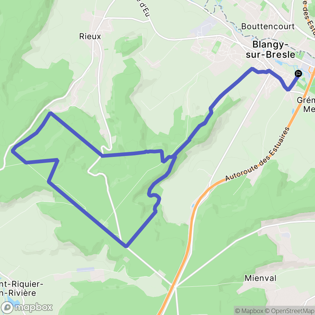 Blangy-sur-Bresle : carte du parcours de randonnée - France