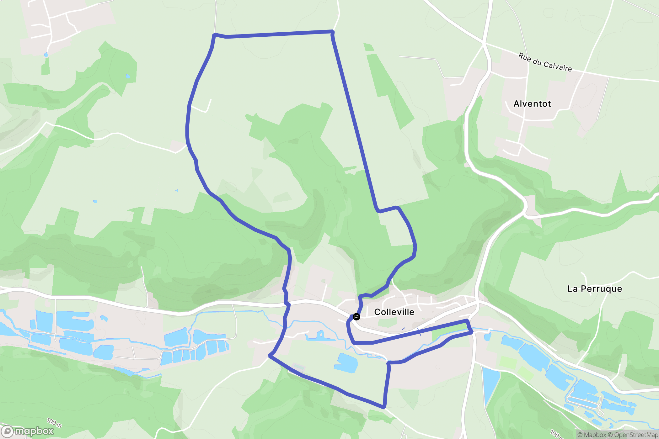 Colleville : carte du parcours de randonnée - France
