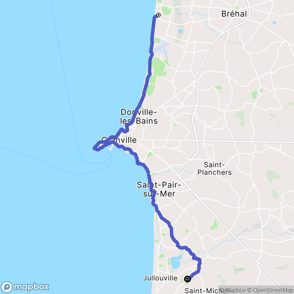 Saint-Martin-de-Bréhal : carte du parcours de randonnée - France