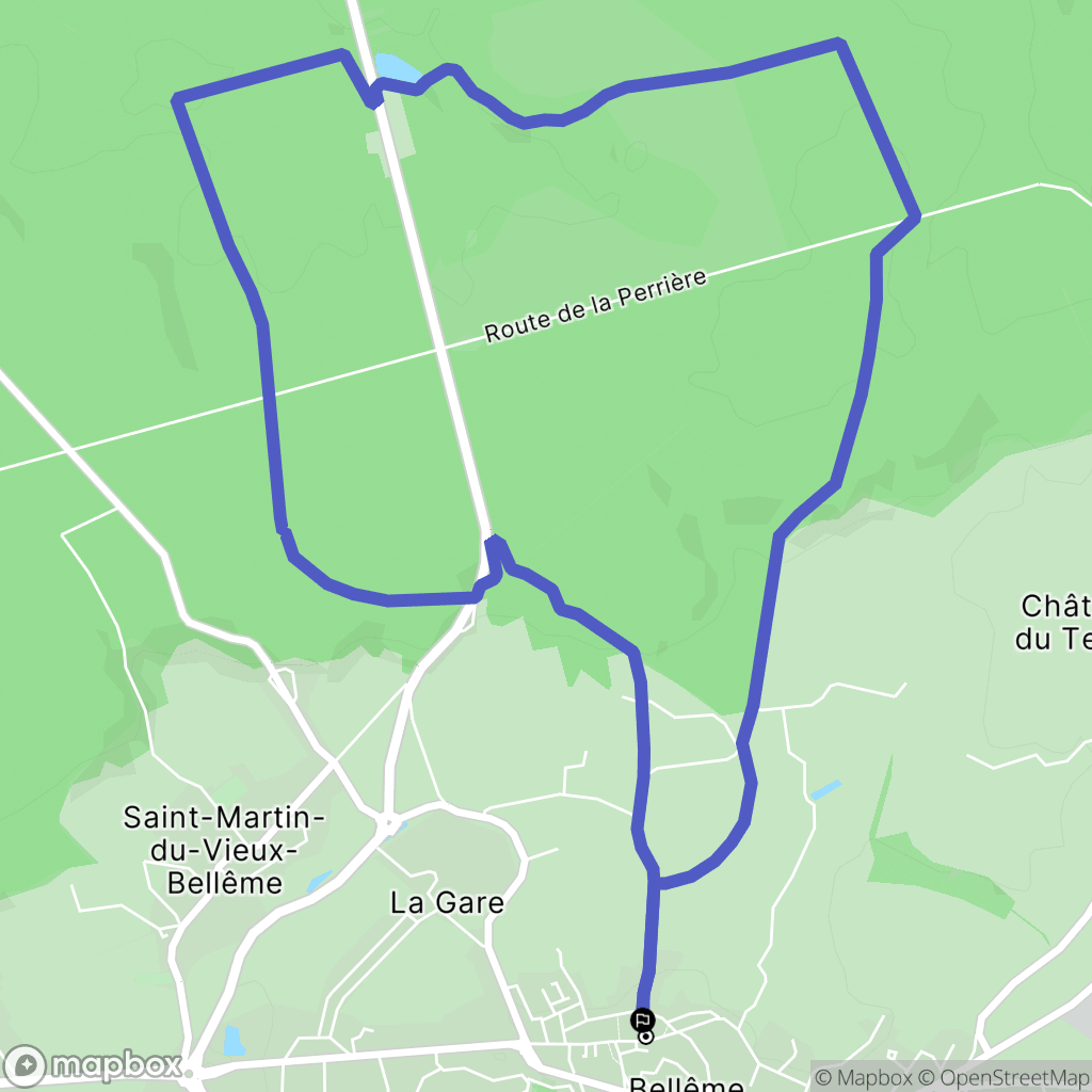 Bellême : carte du parcours de randonnée - France