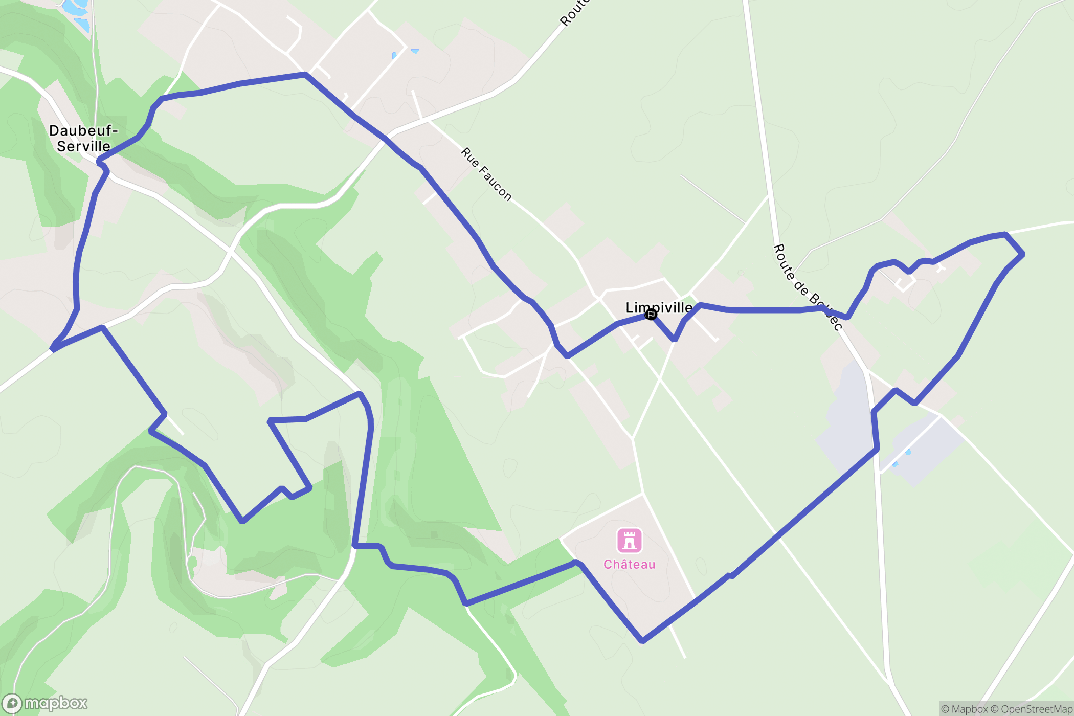 Limpiville : carte du parcours de randonnée - France