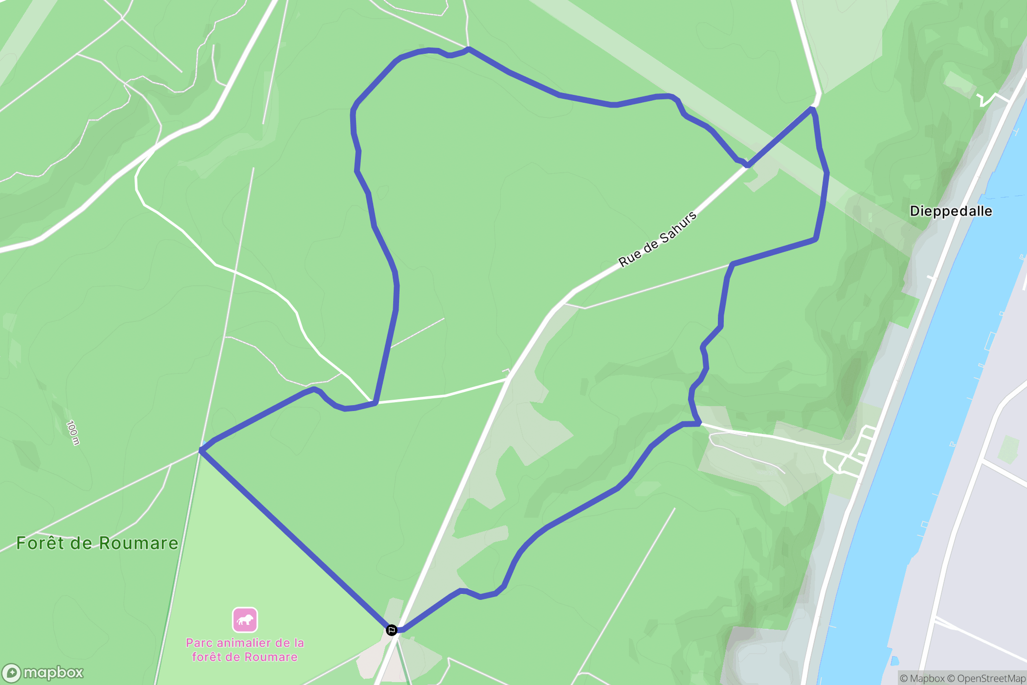 Quevillon : carte du parcours de randonnée - France
