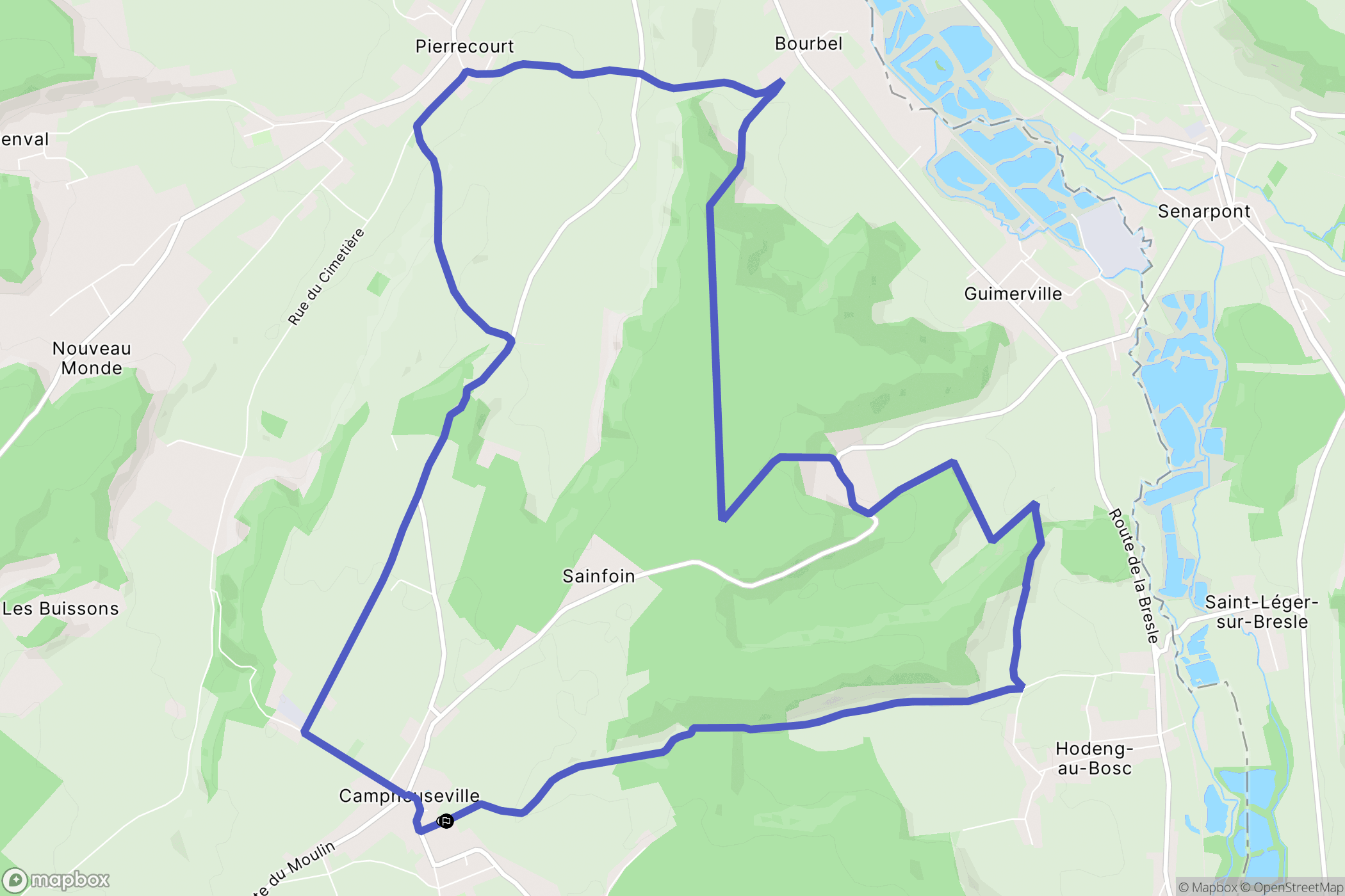 Campneuseville : carte du parcours de randonnée - France