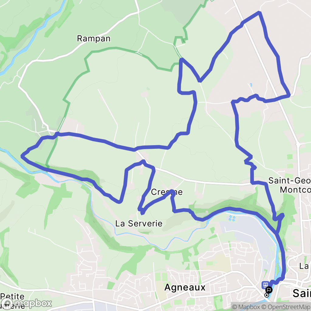 Saint Lô : carte du parcours de randonnée - France