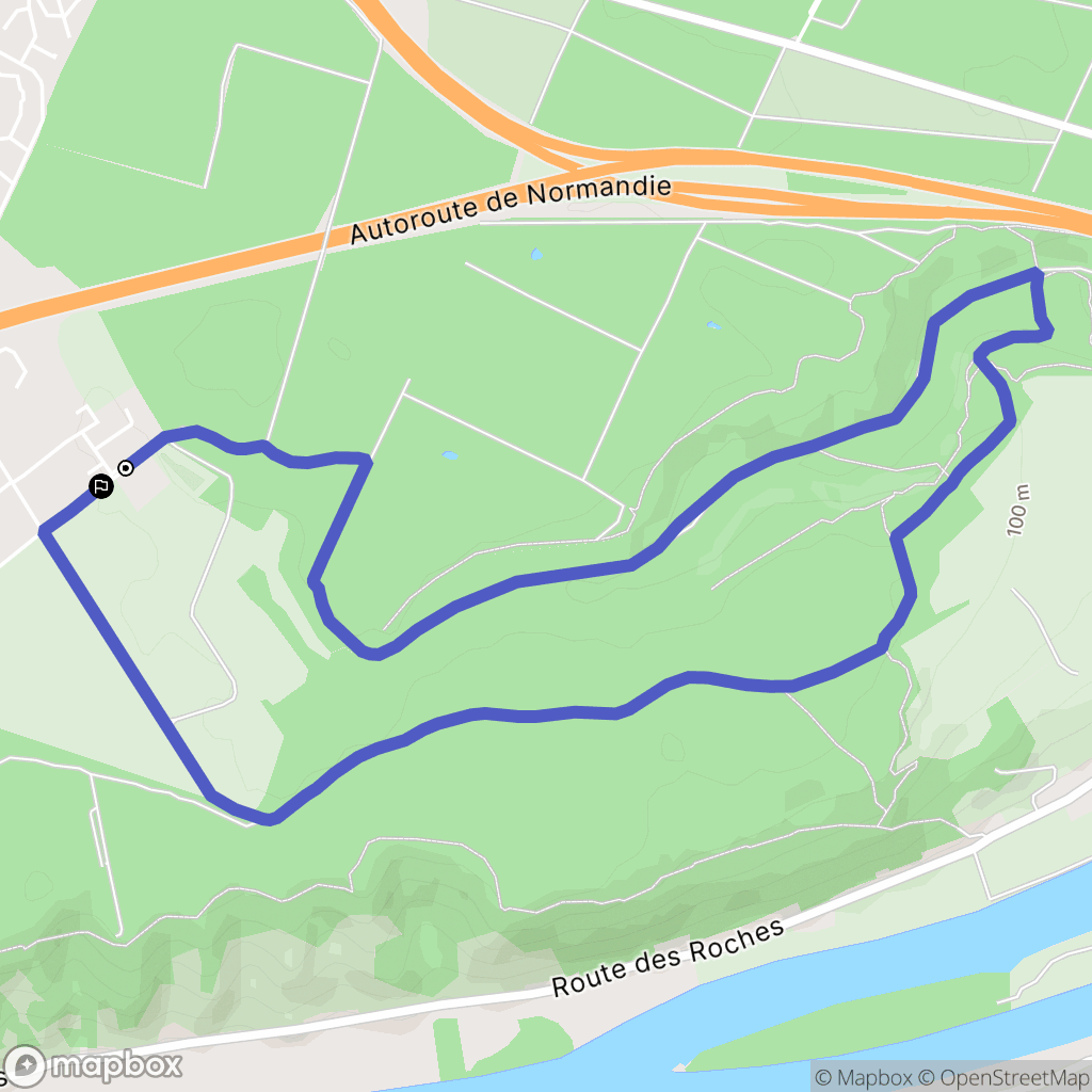 Grand-Couronne : carte du parcours de randonnée - France