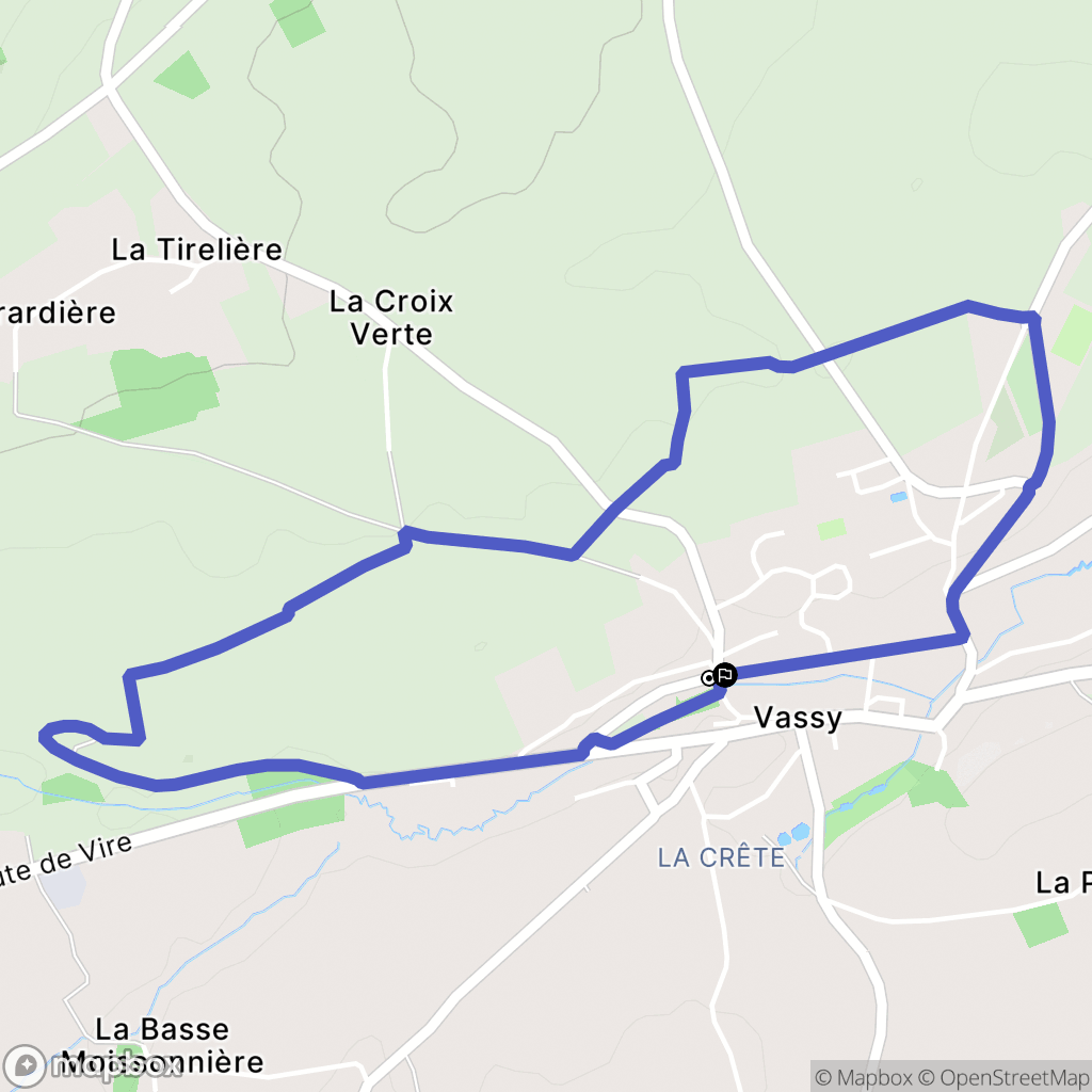 Vassy : carte du parcours de randonnée - France