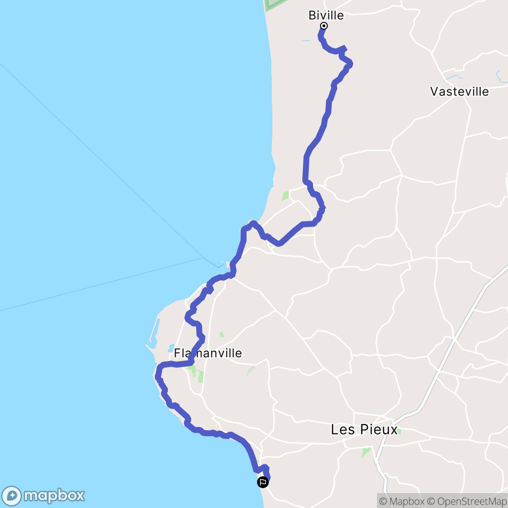 Biville : carte du parcours de randonnée - France