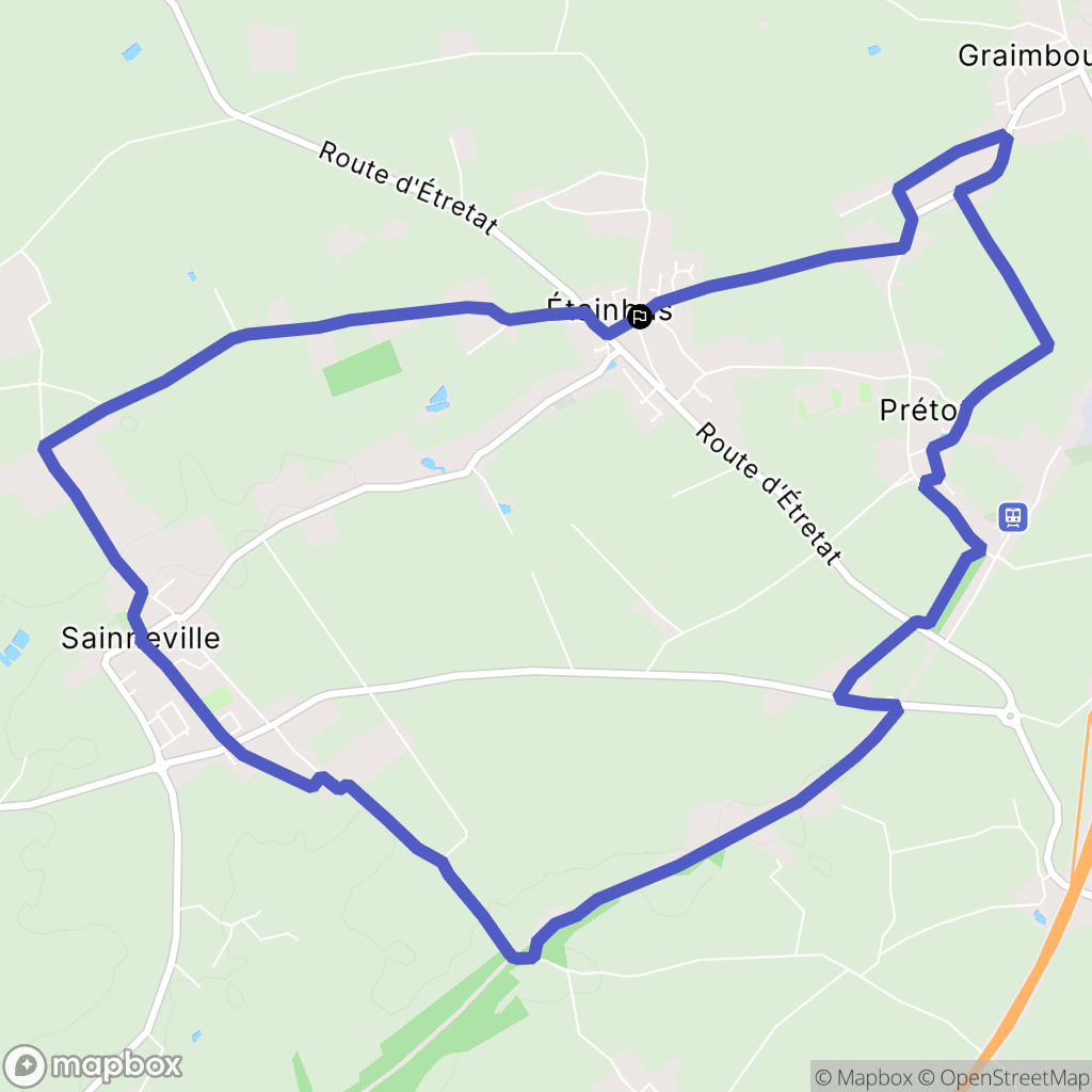 Etainhus : carte du parcours de randonnée - France
