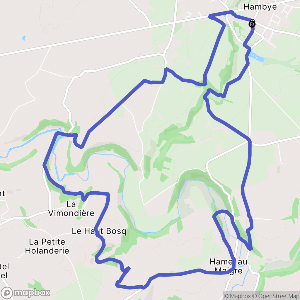 Hambye : carte du parcours de randonnée - France
