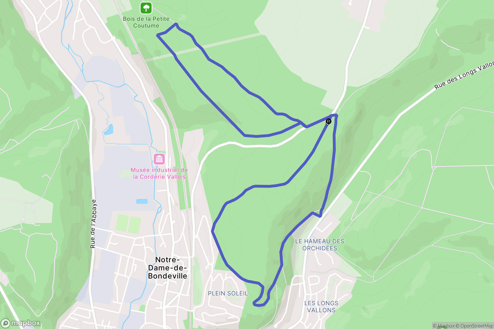 Notre-Dame-de-Bondeville : carte du parcours de randonnée - France