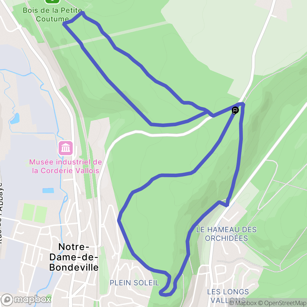 Notre-Dame-de-Bondeville : carte du parcours de randonnée - France