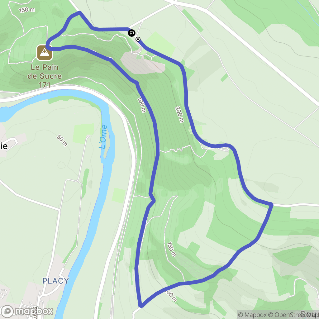 Clécy : carte du parcours de randonnée - France