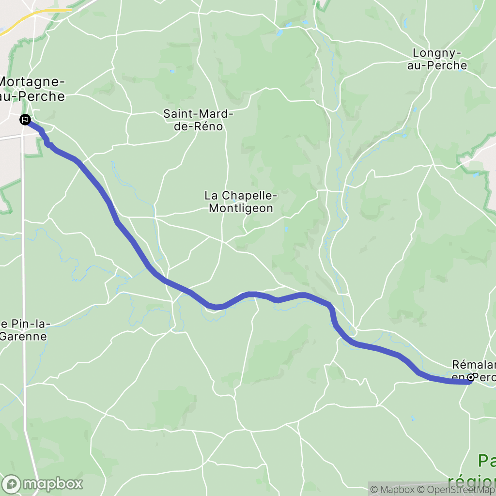 Rémalard : carte du parcours de randonnée - France