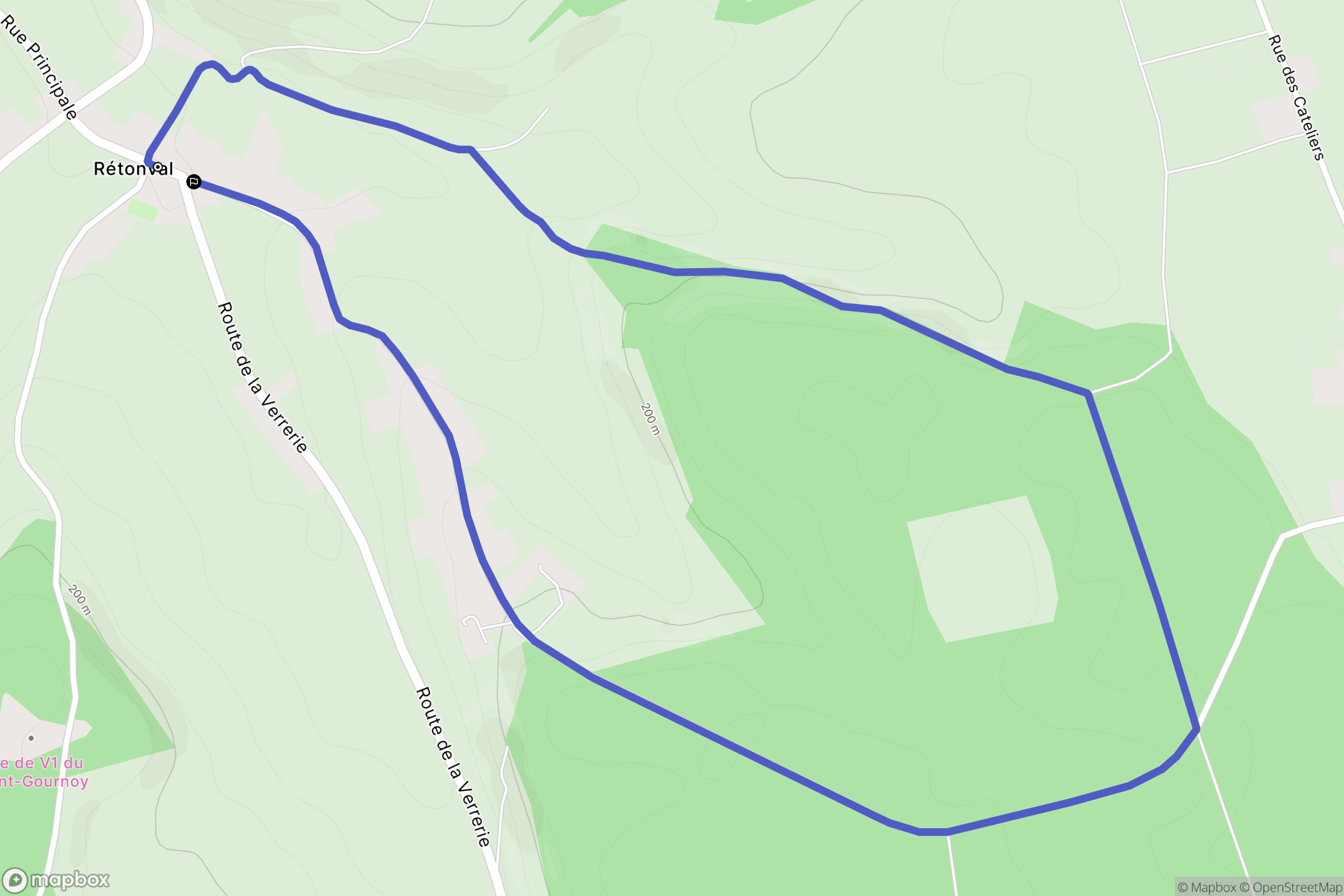 Rétonval : carte du parcours de randonnée - France