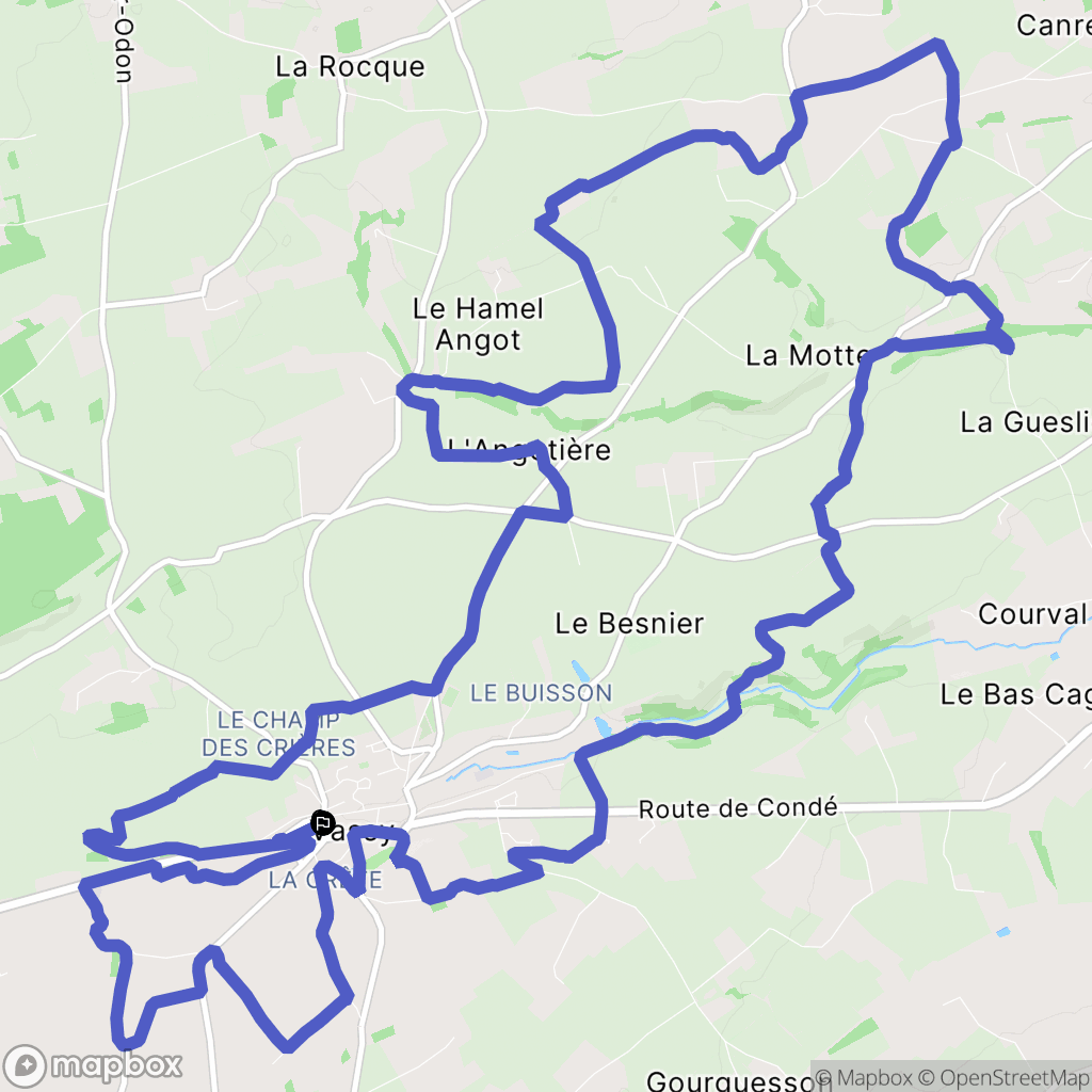 Vassy : carte du parcours de randonnée - France