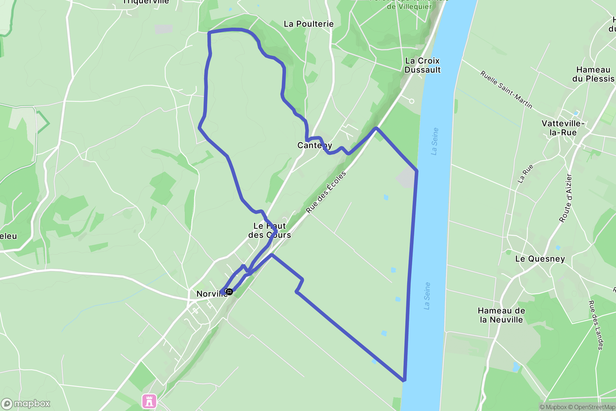 Norville : carte du parcours de randonnée - France