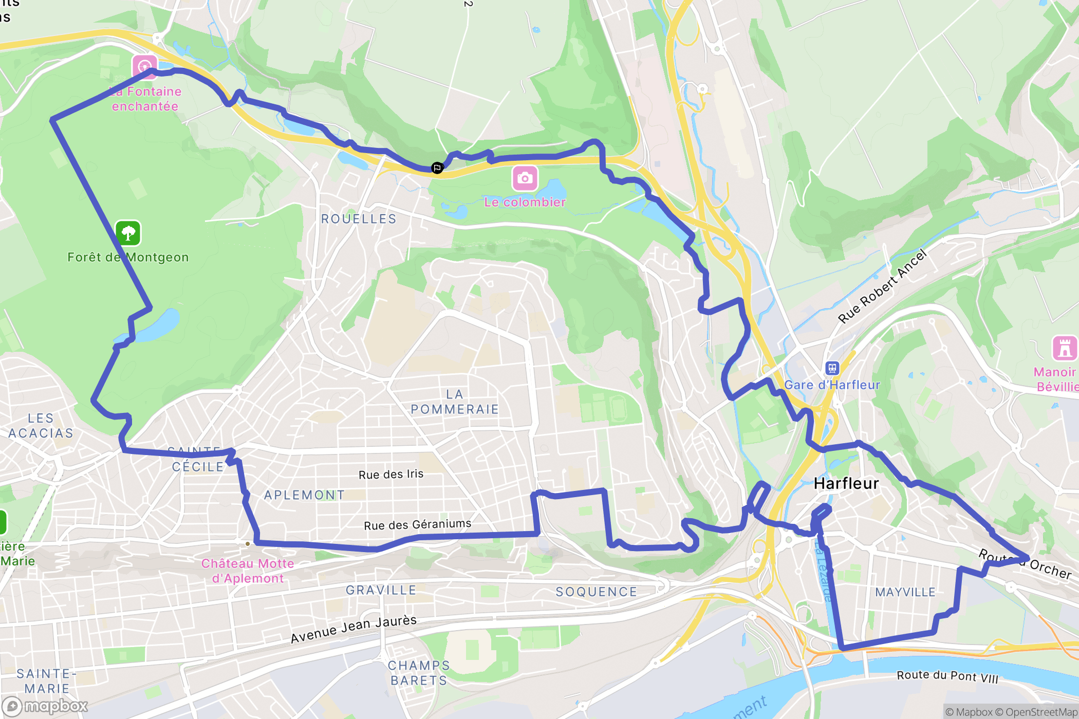 Rouelles : carte du parcours de randonnée - France