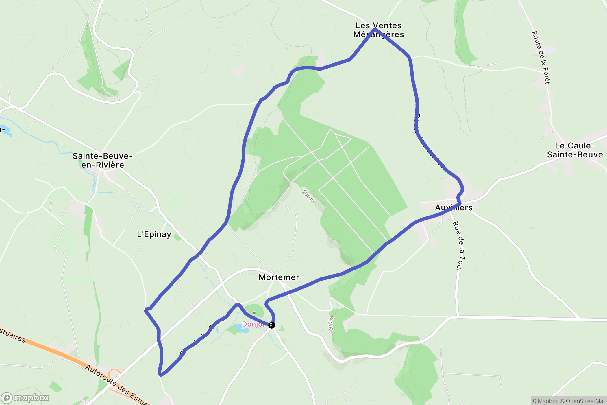 Mortemer : carte du parcours de randonnée - France