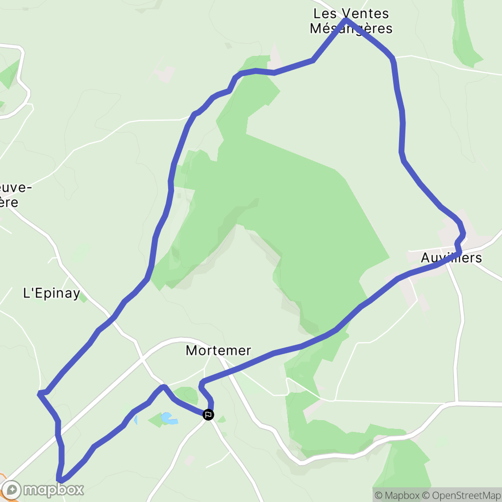 Mortemer : carte du parcours de randonnée - France