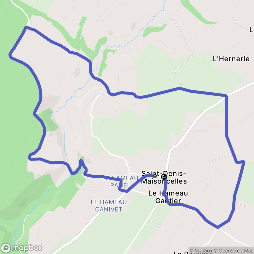 Saint-Denis-Maisoncelles : carte du parcours de randonnée - France