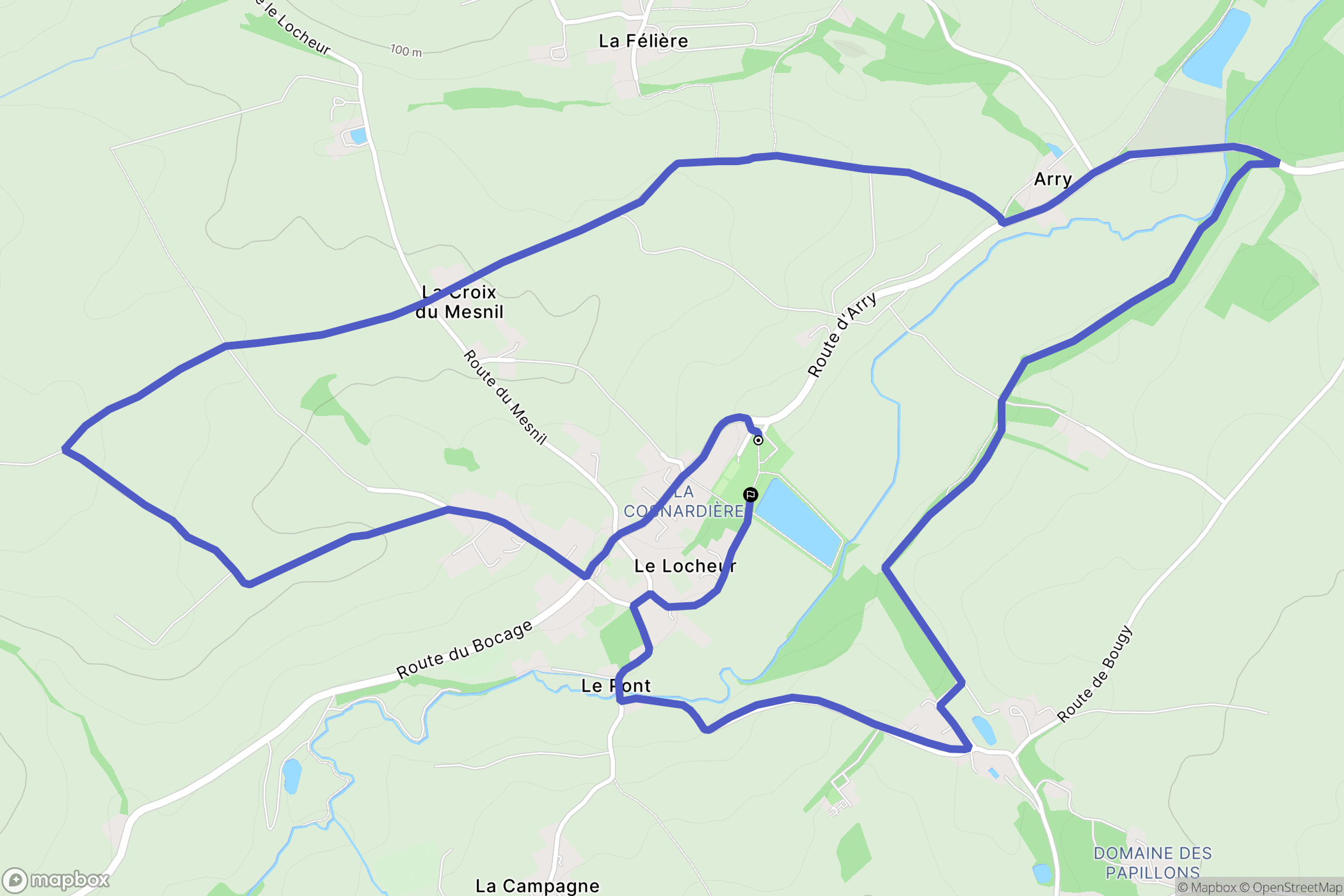 Val d'Arry (Le Locheur) : carte du parcours de randonnée - France