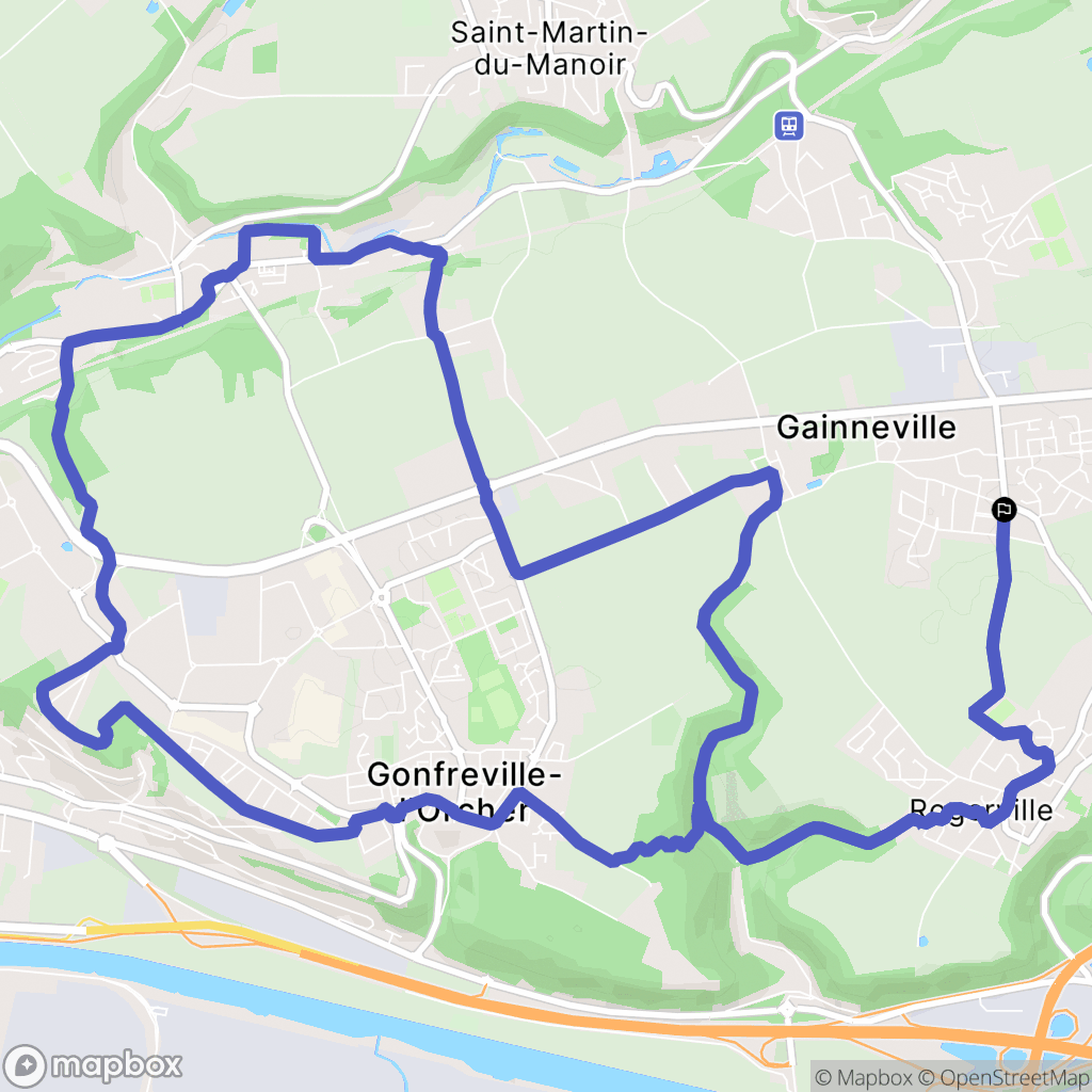 Gainneville : carte du parcours de randonnée - France