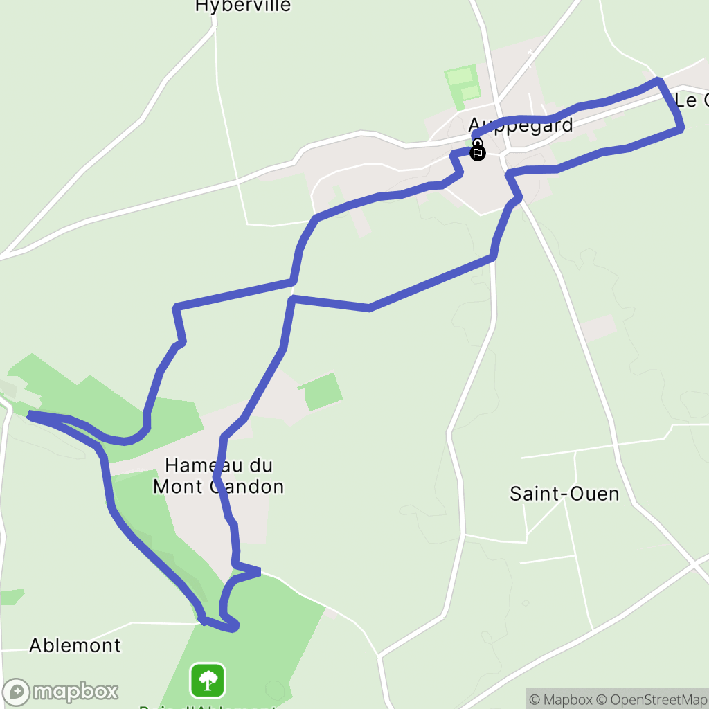 Auppegard : carte du parcours de randonnée - France