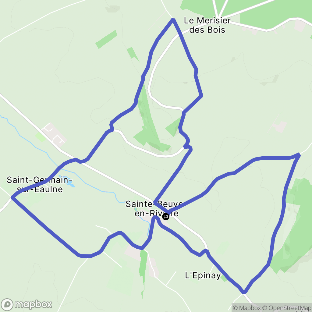 Sainte-Beuve-en-Rivière : carte du parcours de randonnée - France