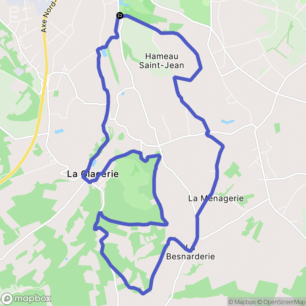 Le Toupin, Tourlaville : carte du parcours de randonnée - France