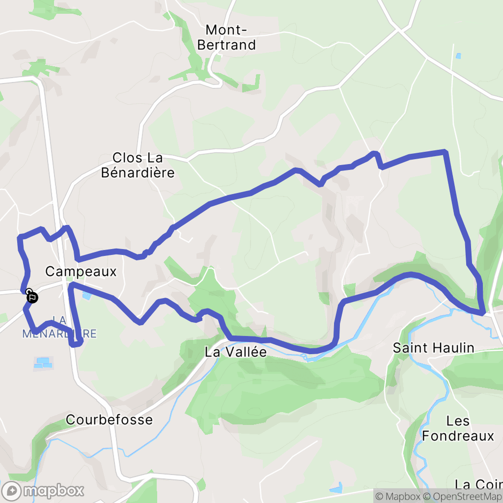 Campeaux : carte du parcours de randonnée - France