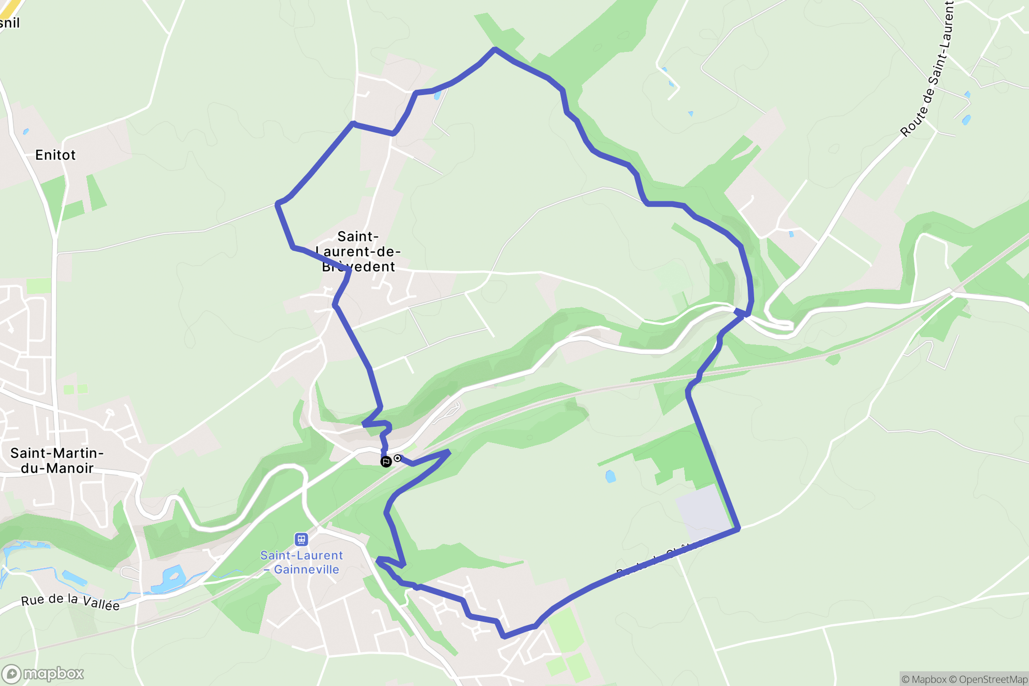 Saint-Laurent-de-Brèvendent : carte du parcours de randonnée - France